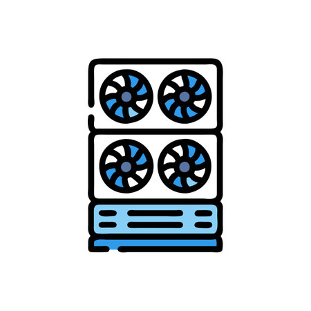 Computer cooler icon, vector illustration, filled outline design editable stroke.のイラスト素材