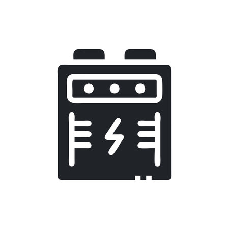 Battery icon in flat style. Accumulator vector illustration on white isolated background. Power...