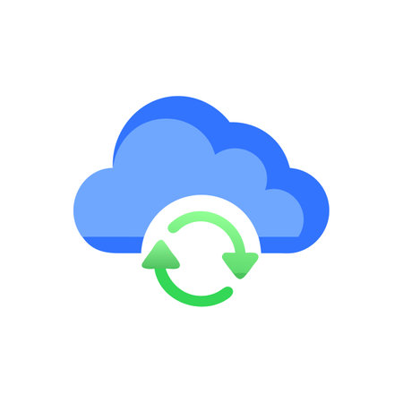 Cloud storage icon, flat design vector illustration, web and mobile appのイラスト素材