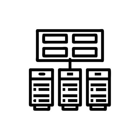 Database icon vector. A thin line sign. Isolated contour symbol illustrationのイラスト素材