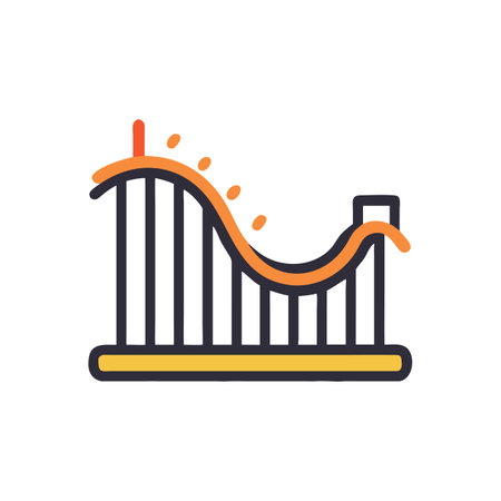 Roller coaster icon in trendy flat style isolated on white background. Entertainment symbol for your web site design, logo, app, UI. Vector illustration, EPS10.のイラスト素材