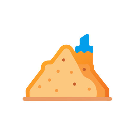 Sand flat icon. Isolated on white background. Vector illustration.のイラスト素材