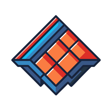 Roof tile icon. Simple illustration of roof tile vector icon for web design isolated on white backgroundのイラスト素材