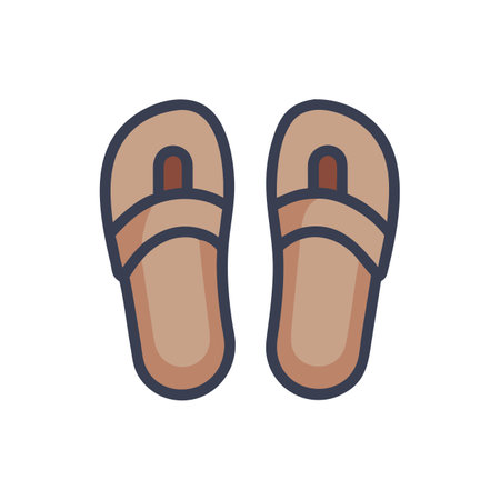 Flip flops flat color vector icon. Isolated on white background.のイラスト素材
