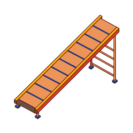 wooden ladder icon over white background. colorful design. vector illustrationのイラスト素材