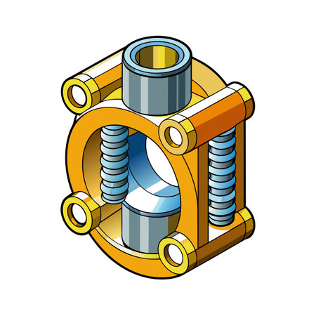3d isometric vector illustration of the mechanism of the mechanism.のイラスト素材
