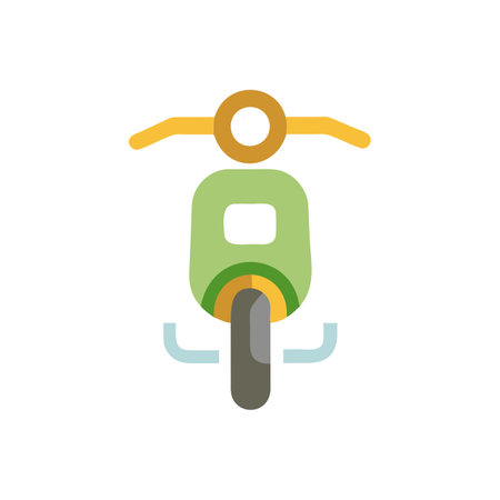 Motorcycle icon in flat color style. Motorbike vector illustration on white isolated background. Motorbike business concept.のイラスト素材