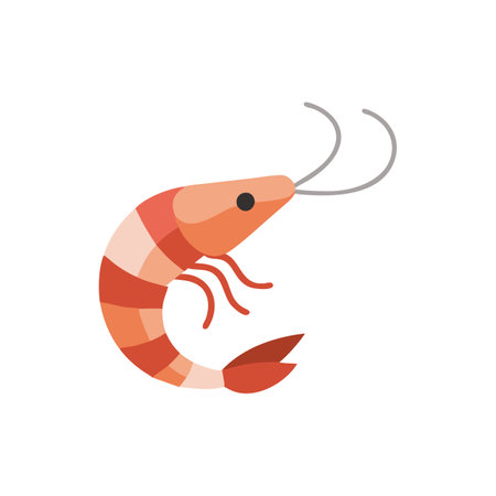 Shrimp icon in flat color style. Seafood restaurant menu designのイラスト素材