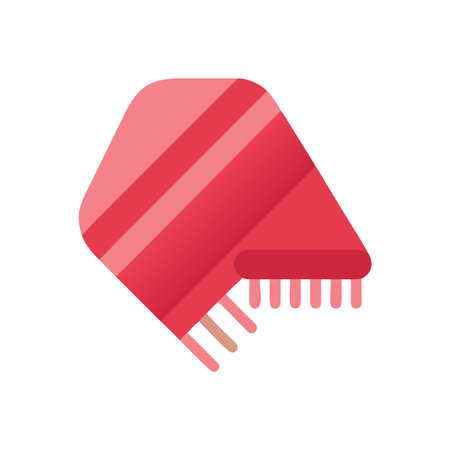 Red woolen shawl isolated on white background, vector illustrationのイラスト素材