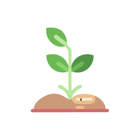 Sprout icon in flat color style. Plant seedling agriculture plantのイラスト素材