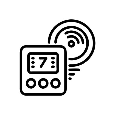 Digital thermometer icon vector. A thin line sign. Isolated contour symbol illustrationのイラスト素材