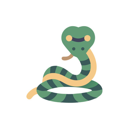 Snake flat icon isolated on white background for your web and mobile app designのイラスト素材