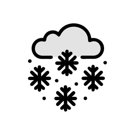 Snowy weather icon vector. A thin line sign. Isolated contour symbol illustrationのイラスト素材