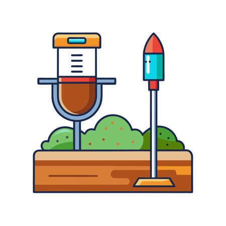 Microphone and rocket icon. Flat illustration of microphone and rocket vector icon for web designのイラスト素材