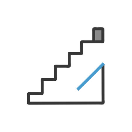 Staircase icon in flat style. Staircase vector illustration on white isolated background. Career business concept.のイラスト素材
