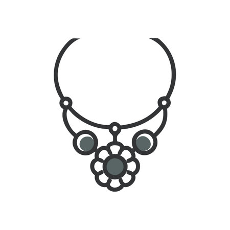 necklace icon vector isolated on white background for your web and mobile app design, Necklace logo conceptのイラスト素材