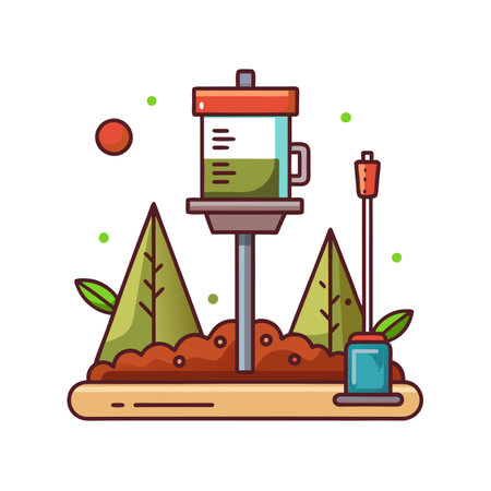 Garden watering can icon in flat style. Vector illustration for web and mobile design.のイラスト素材