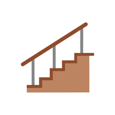Staircase icon in flat style. Staircase vector illustration on white isolated background. Staircase business concept.のイラスト素材