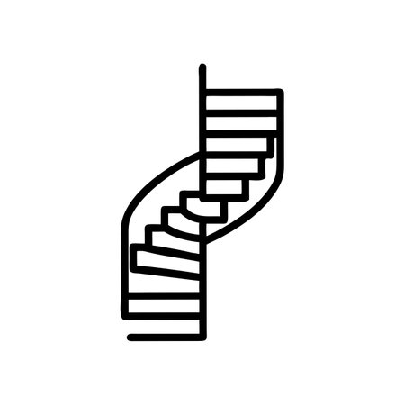 staircase icon vector. A thin line sign. Isolated contour symbol illustrationのイラスト素材