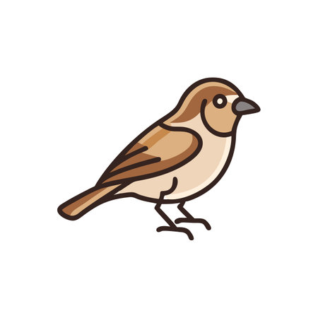 Sparrow vector icon in flat style isolated on white background.のイラスト素材