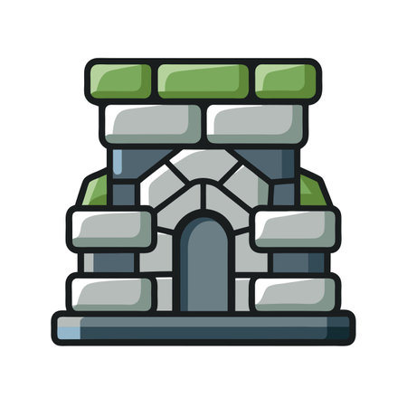 Stone wall vector icon isolated on white background for your web and mobile app design, Stone wall logo conceptのイラスト素材