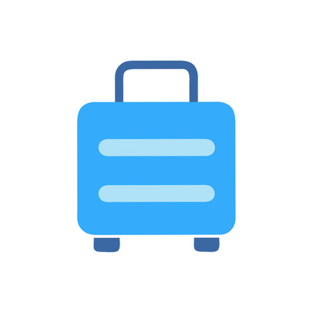 Baggage icon. Flat color design. Vector Illustration.のイラスト素材
