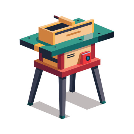 School desk with school supplies. Isometric 3d vector illustration.のイラスト素材