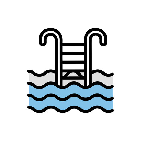 Pool icon, vector illustration, filled design editable outline stroke.のイラスト素材