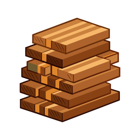 Wooden pallets stacked isolated on white background. Vector illustration.のイラスト素材