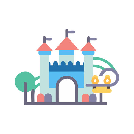 Castle icon vector isolated on white background for your web and mobile app design, Castle logo conceptのイラスト素材