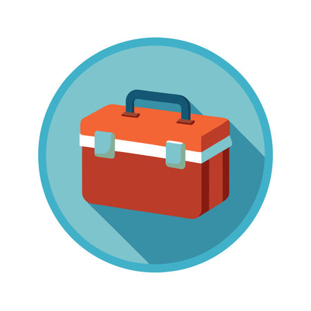 Toolbox icon in flat style with long shadow. Vector illustration.のイラスト素材