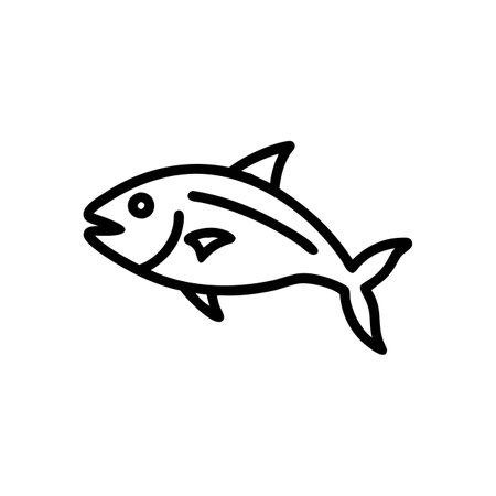 Fish icon vector. A thin line sign. Isolated contour symbol illustrationのイラスト素材