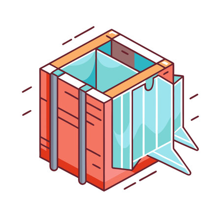 Isometric 3d box. Vector illustration in flat design style.のイラスト素材