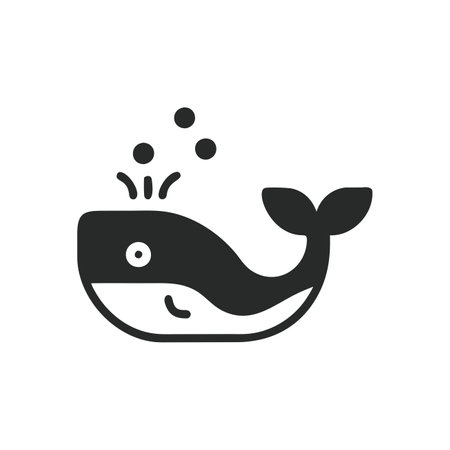Whale icon in flat style. Whale vector illustration on white isolated background. Sea business concept.のイラスト素材