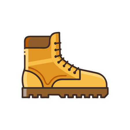 Hiking boot icon. Flat color design. Vector Illustration.のイラスト素材