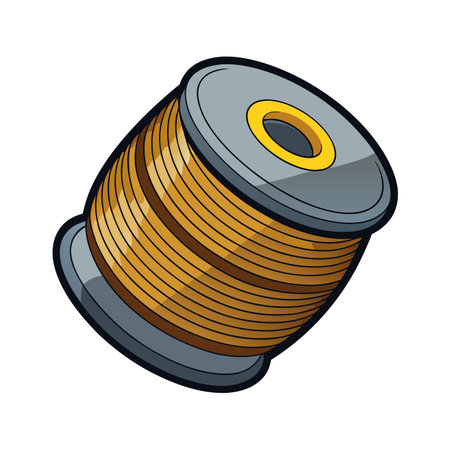 Coil of wire icon in cartoon style on a white background vector illustrationのイラスト素材