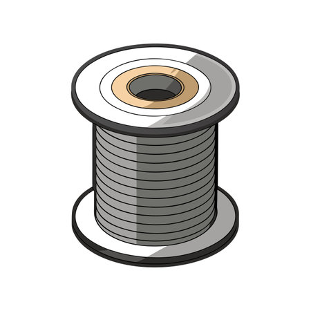 Spool of thread icon in isometric 3d style on a white backgroundのイラスト素材