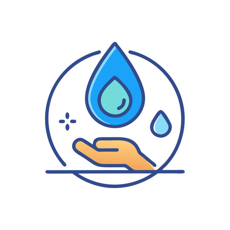 Washing hands with soap and water line icon. Hygiene concept. Vector illustrationのイラスト素材