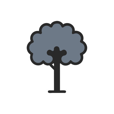 tree icon in flat style. tree vector illustration on white isolated background. nature business concept.のイラスト素材