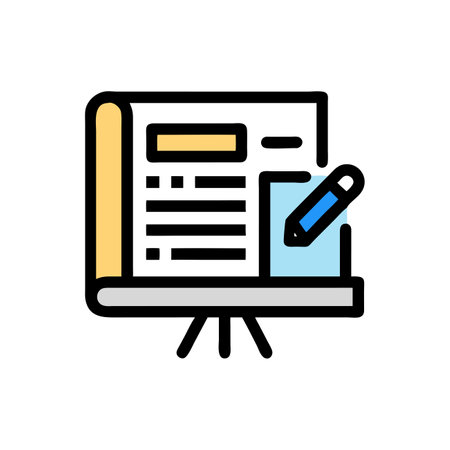 Presentation board vector, filled flat sign, editable stroke iconのイラスト素材