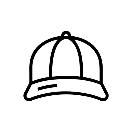 Baseball cap icon vector. A thin line sign. Isolated contour symbol illustrationのイラスト素材