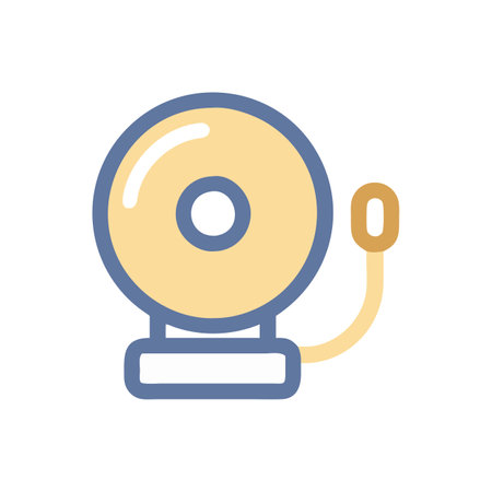 Fire Alarm Icon. Flat Color Design. Vector Illustration.のイラスト素材