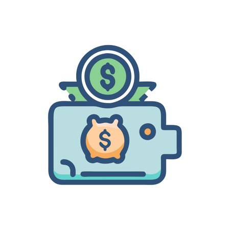 Piggy bank with dollar coin. Flat style vector illustration.のイラスト素材