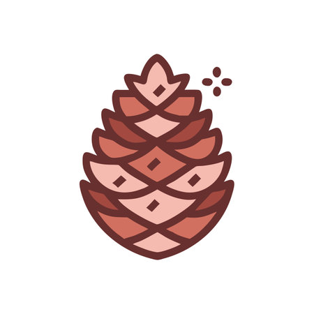 Pine cone color line icon. Pictogram for web page, mobile app, promoのイラスト素材