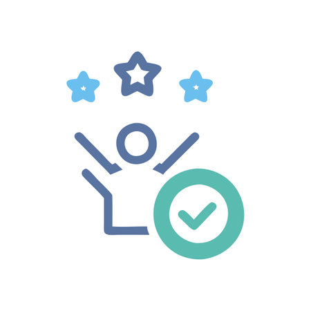 Approved star rating icon. Quality check mark symbol. Vector illustrationのイラスト素材