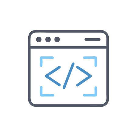 Programming code, web development, software development, coding, programming vector iconのイラスト素材