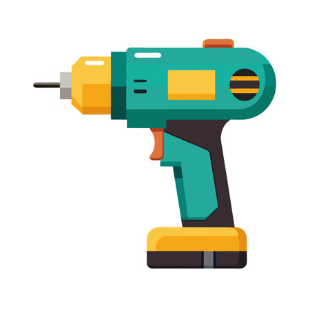 Cordless screwdriver icon. Flat illustration of cordless screwdriver vector icon for webのイラスト素材