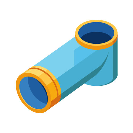 Plastic pipe icon in isometric 3d style on a white backgroundのイラスト素材
