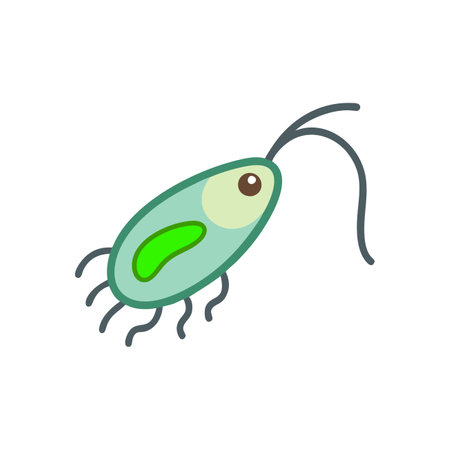 Cute microbe vector icon isolated on white background for your web and mobile app designのイラスト素材