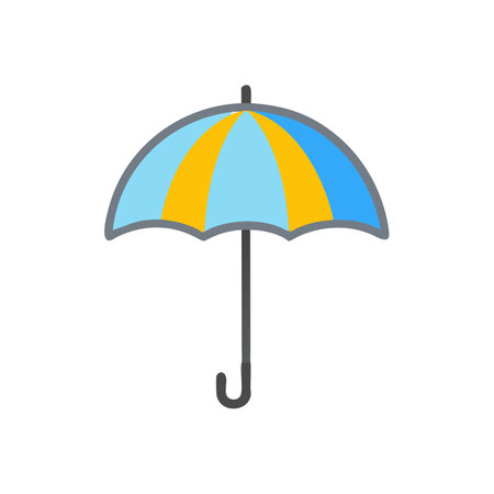 Umbrella icon. Flat color design. Vector Illustration.のイラスト素材